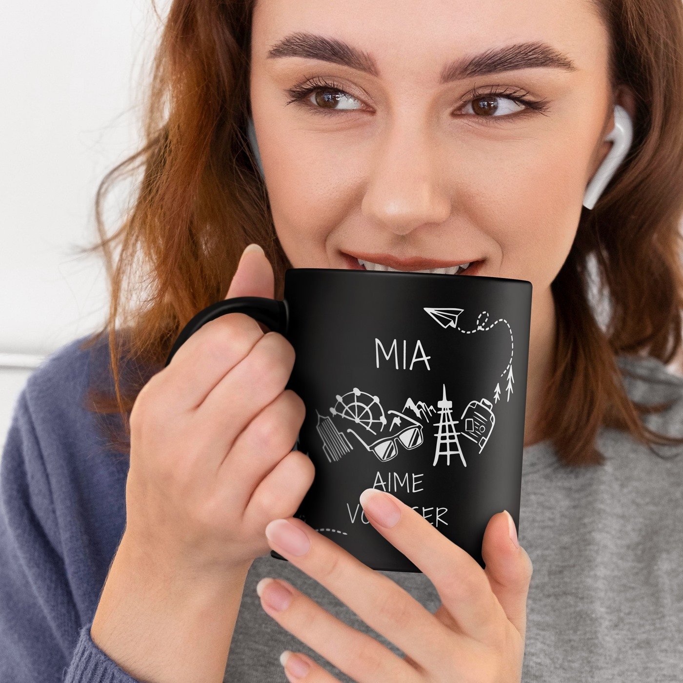 Mug de viaje de cerámica Murrano - Personalizado con grabado