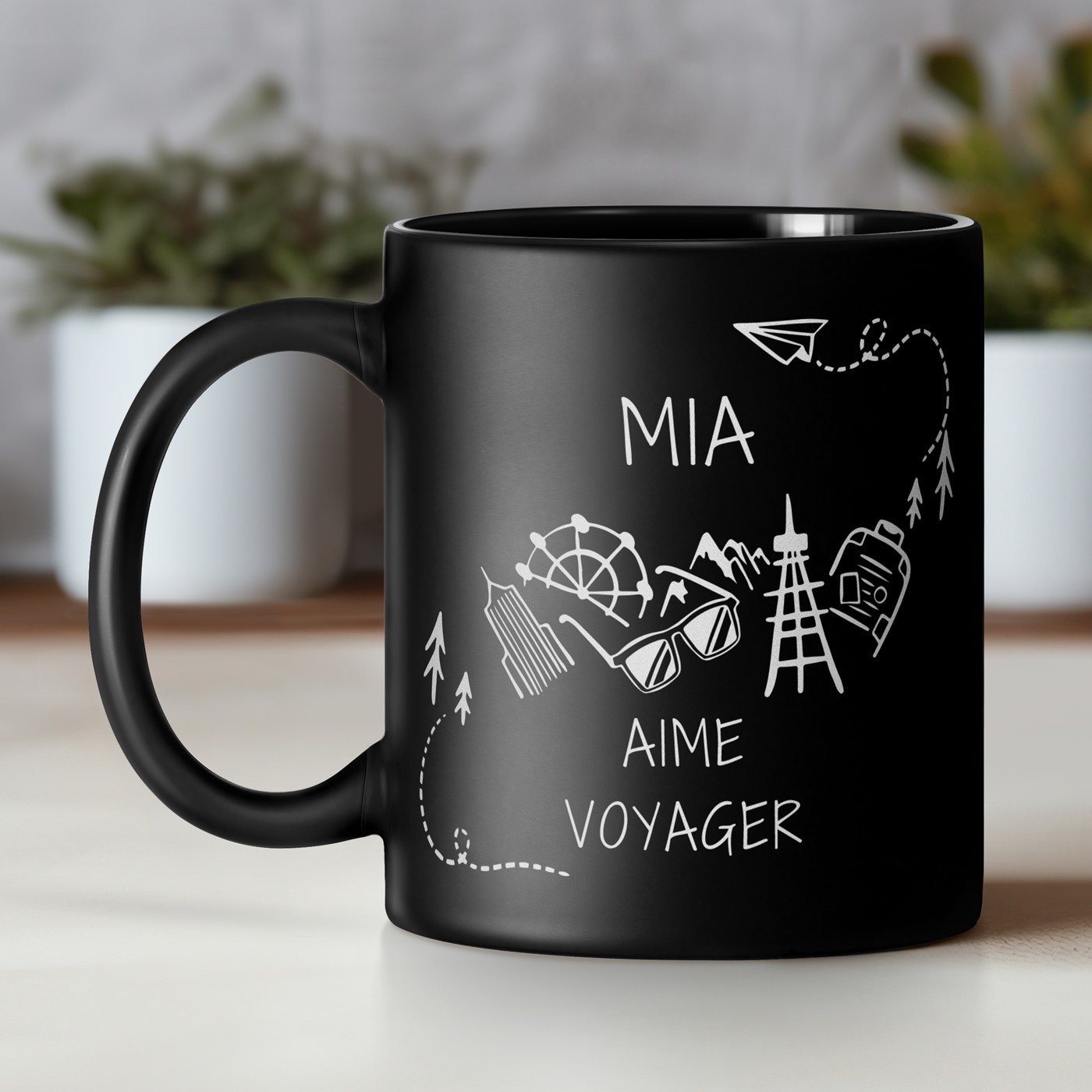 Mug de viaje de cerámica Murrano - Personalizado con grabado