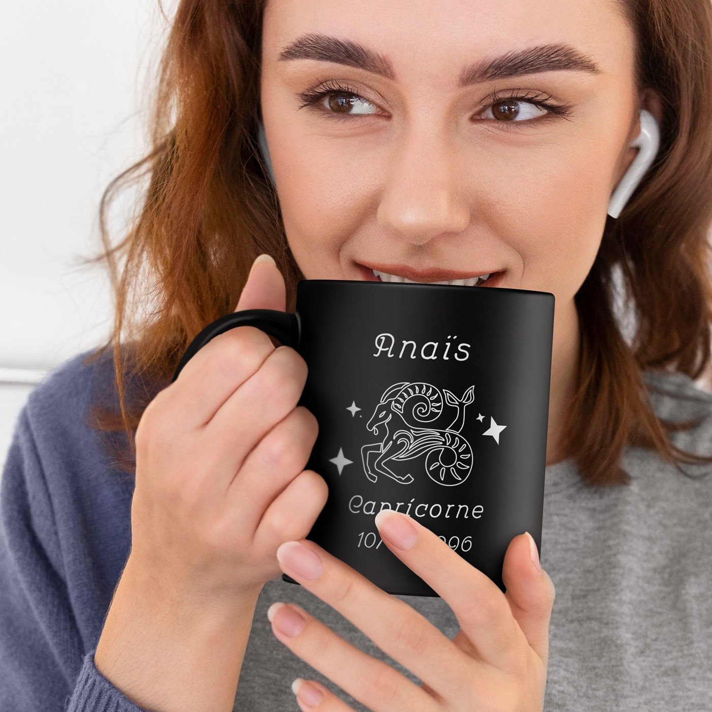 Taza de cerámica Murrano personalizada para ella, regalo de aniversario mujer