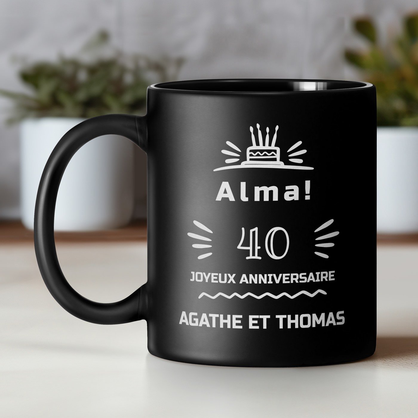 Taza de cerámica Murrano personalizada para su 40º aniversario