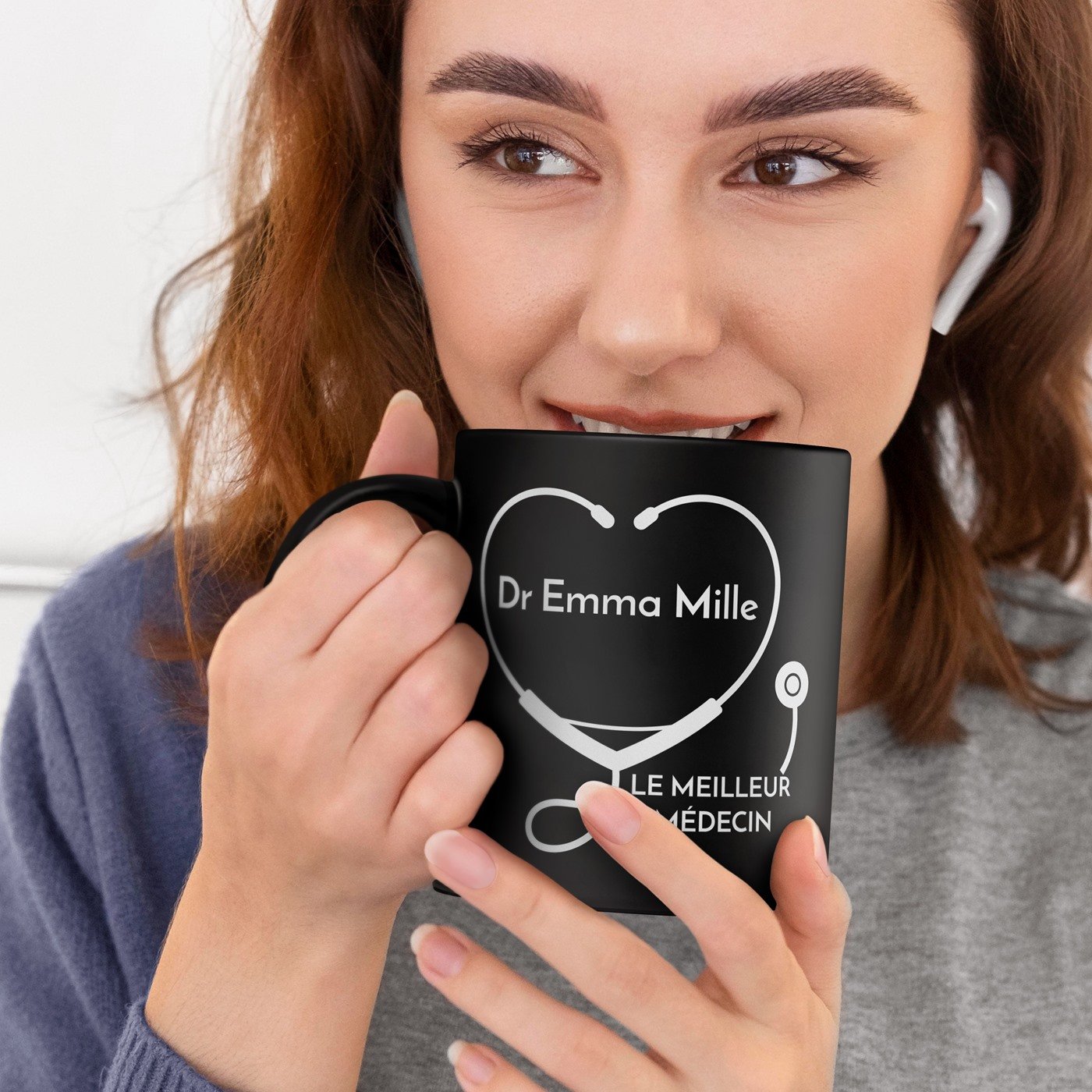 Murrano Ceramic Mug with Personalization for Woman Doctor