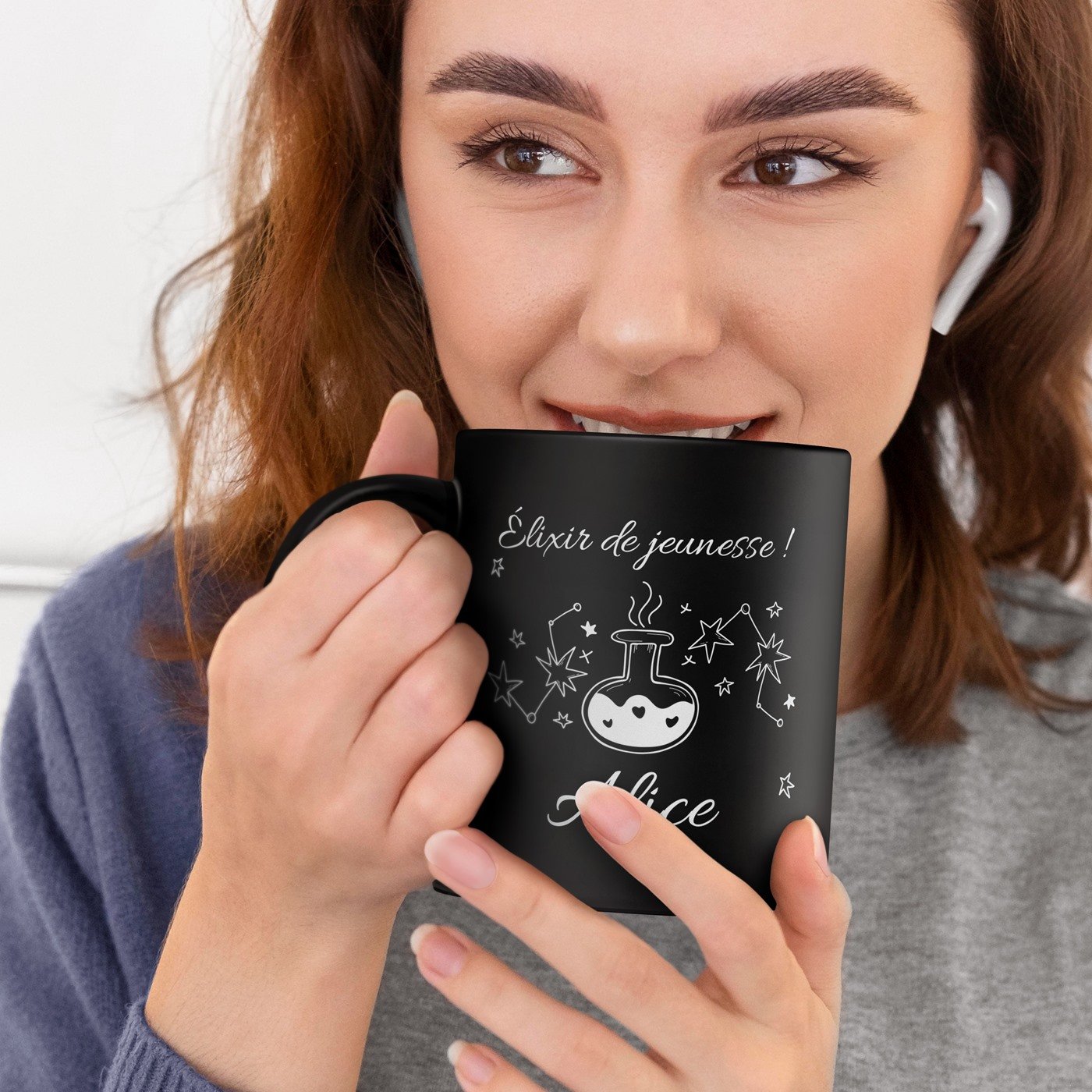 Taza de cerámica Murrano personalizada para ella - Regalo de aniversario