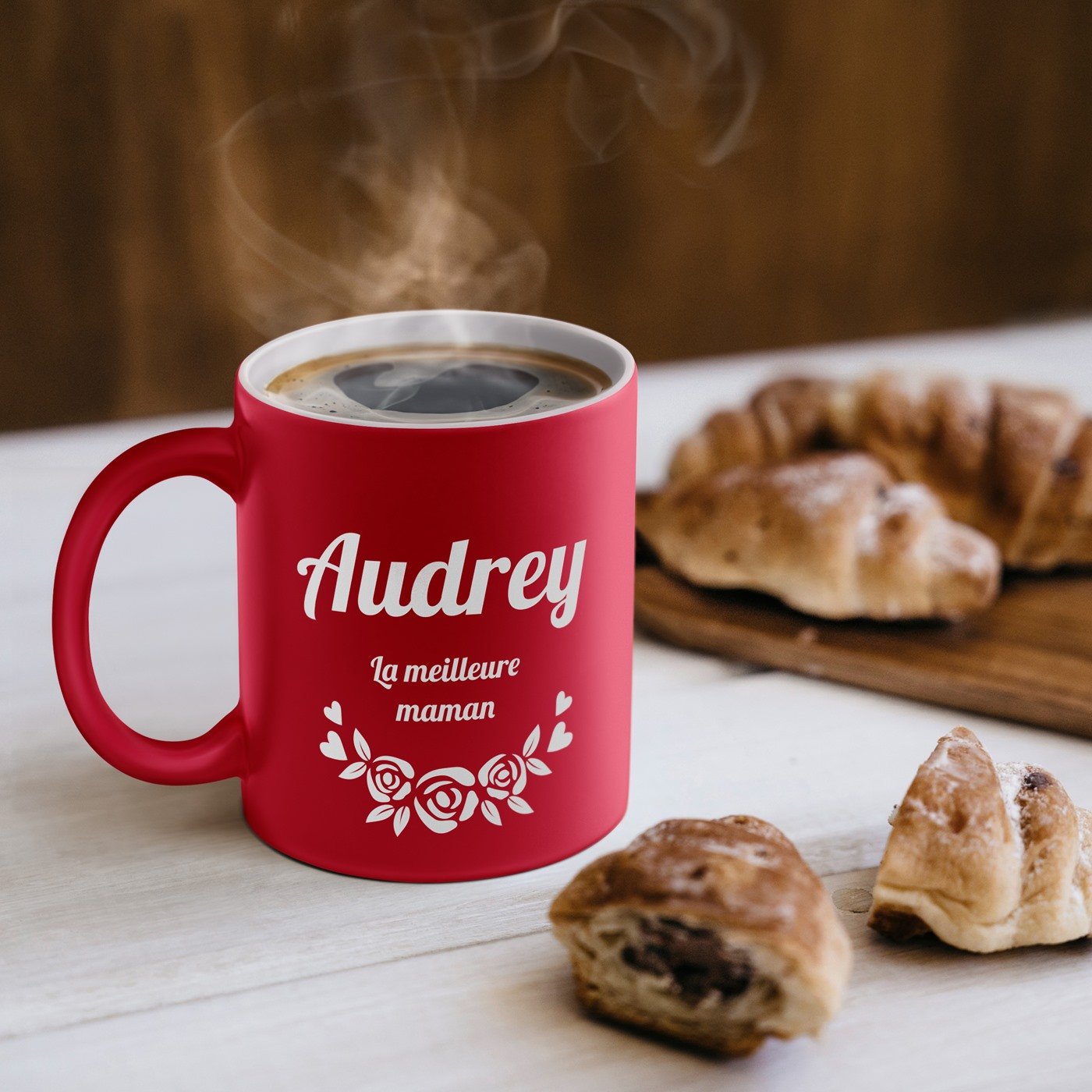 Mug de cerámica Murrano con base blanca y personalización para mamá