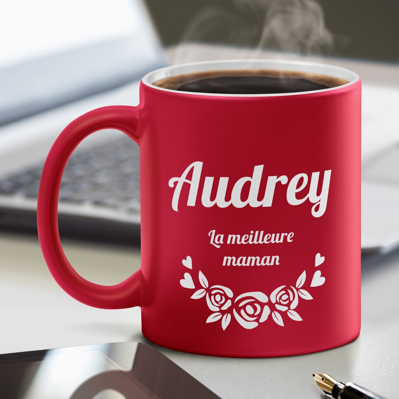 Mug de cerámica Murrano con base blanca y personalización para mamá