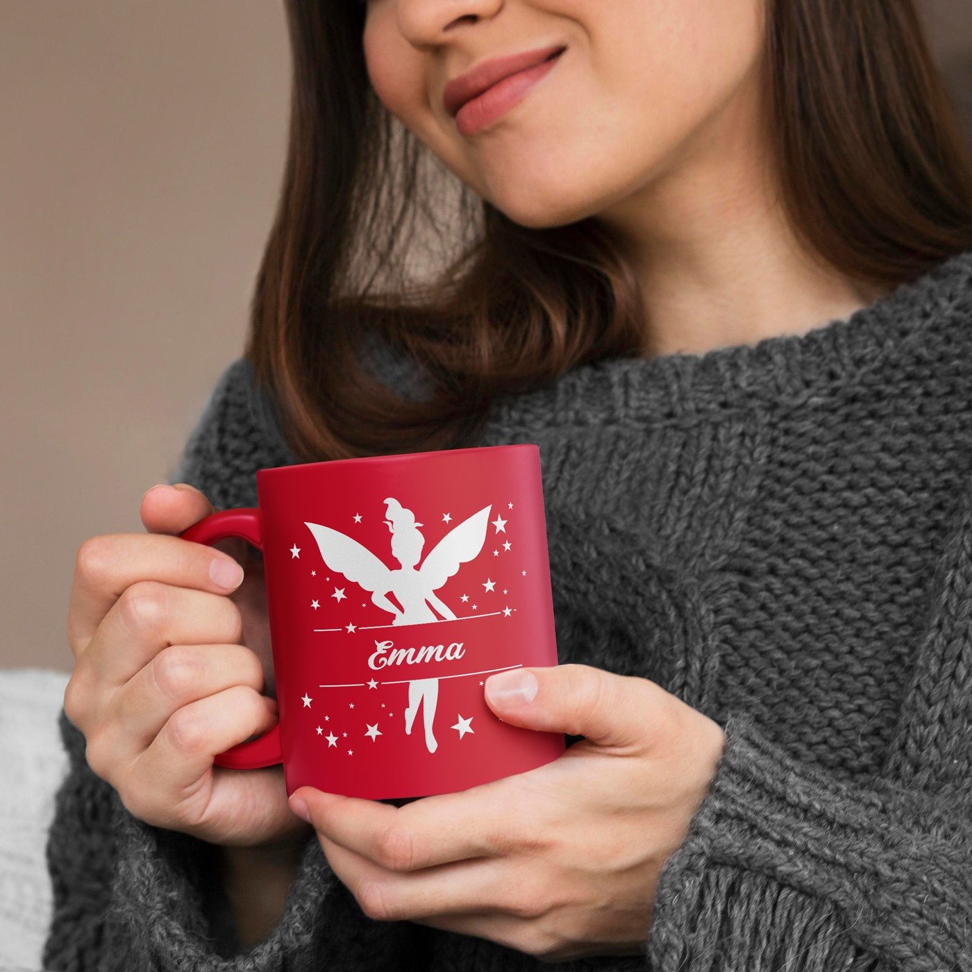 Mug de cerámica Murrano - Rojo con base blanca, personalizado para el cumpleaños del niño
