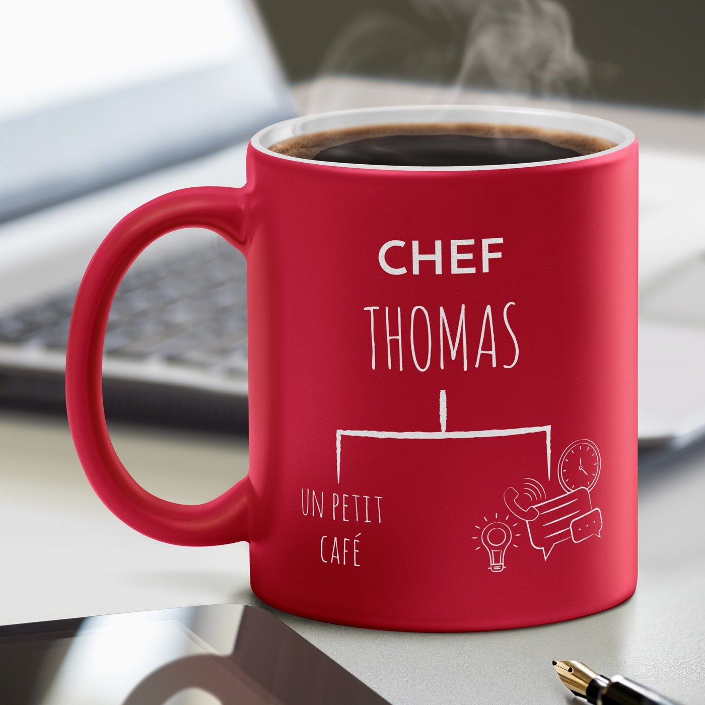 Murrano Ceramic Mug with White Base and Customization for Manager's Birthday
