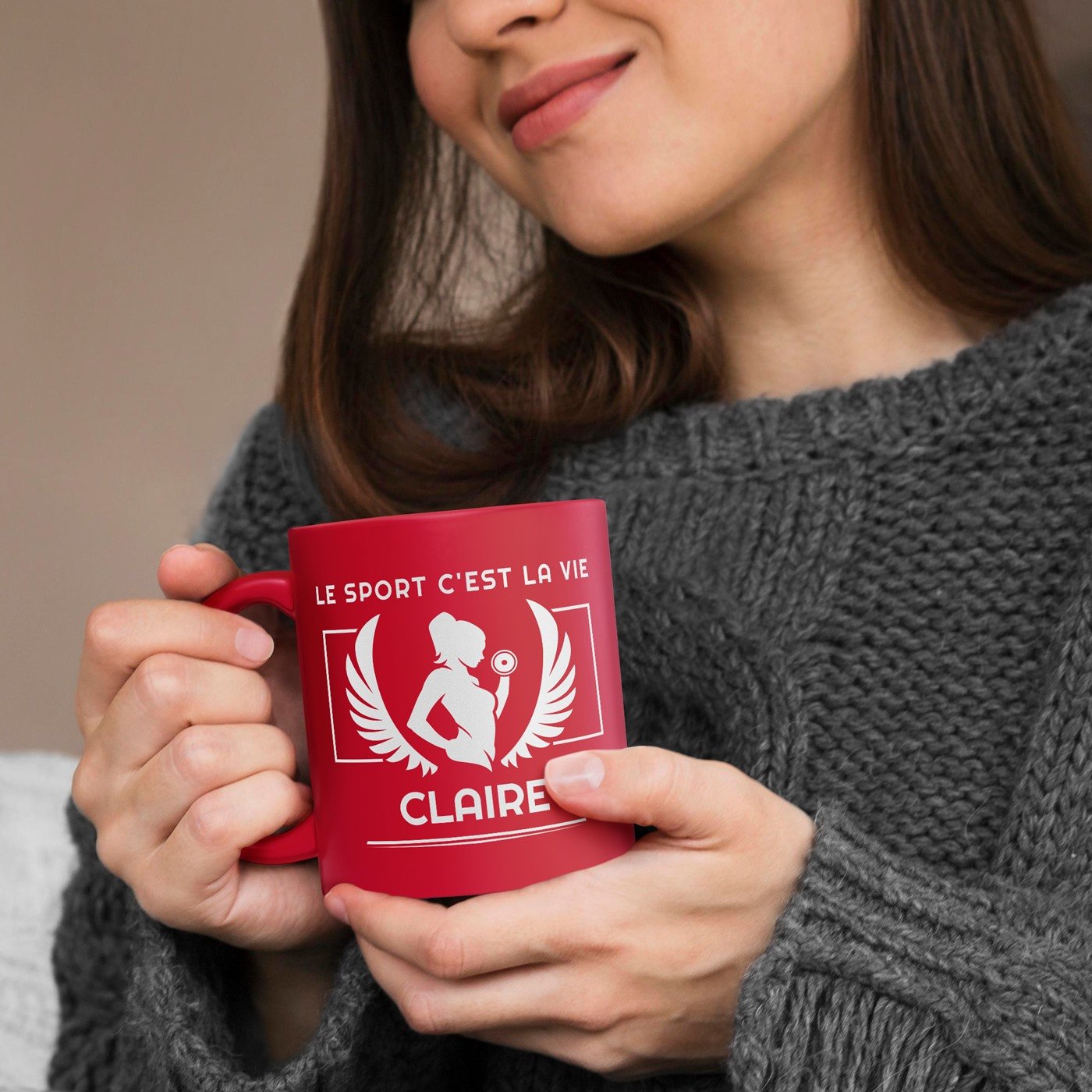 Mug de cerámica Murrano - Rojo con base blanca y personalización