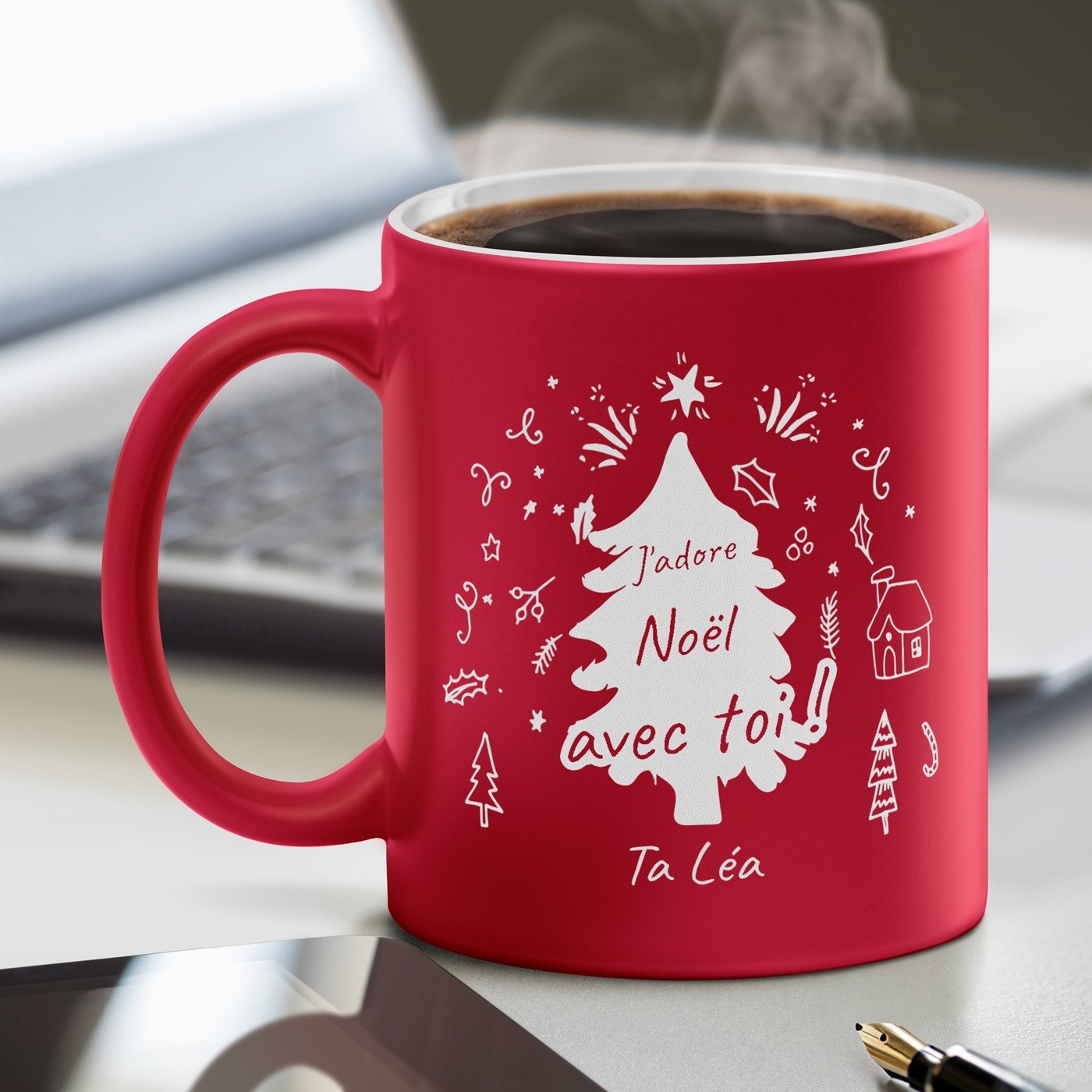 Mug de cerámica Murrano con base blanca y personalización