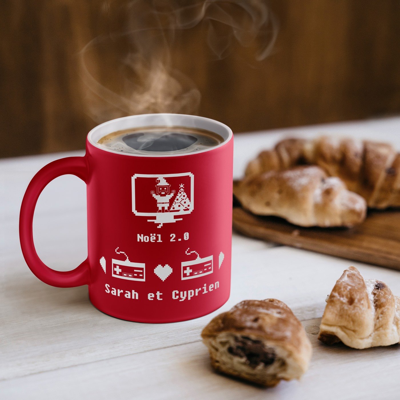 Taza de cerámica Murrano con base blanca y personalización