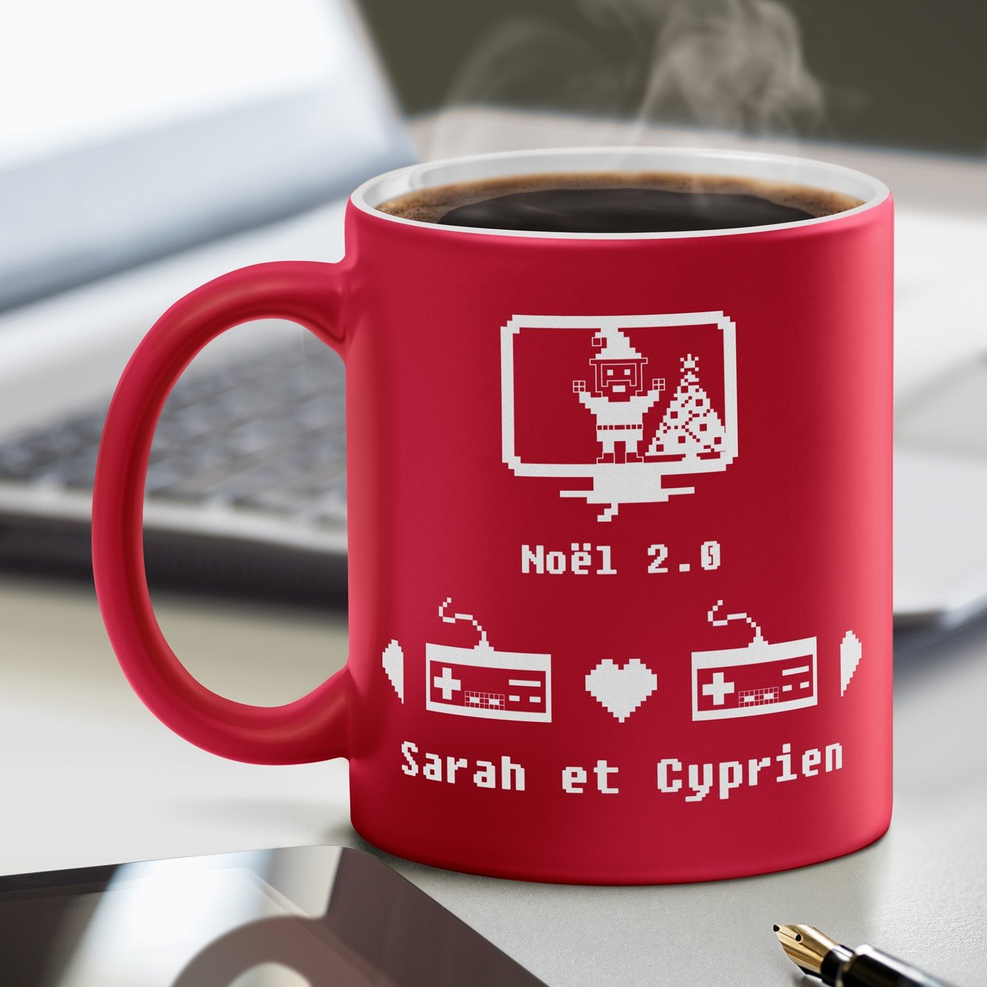 Taza de cerámica Murrano con base blanca y personalización