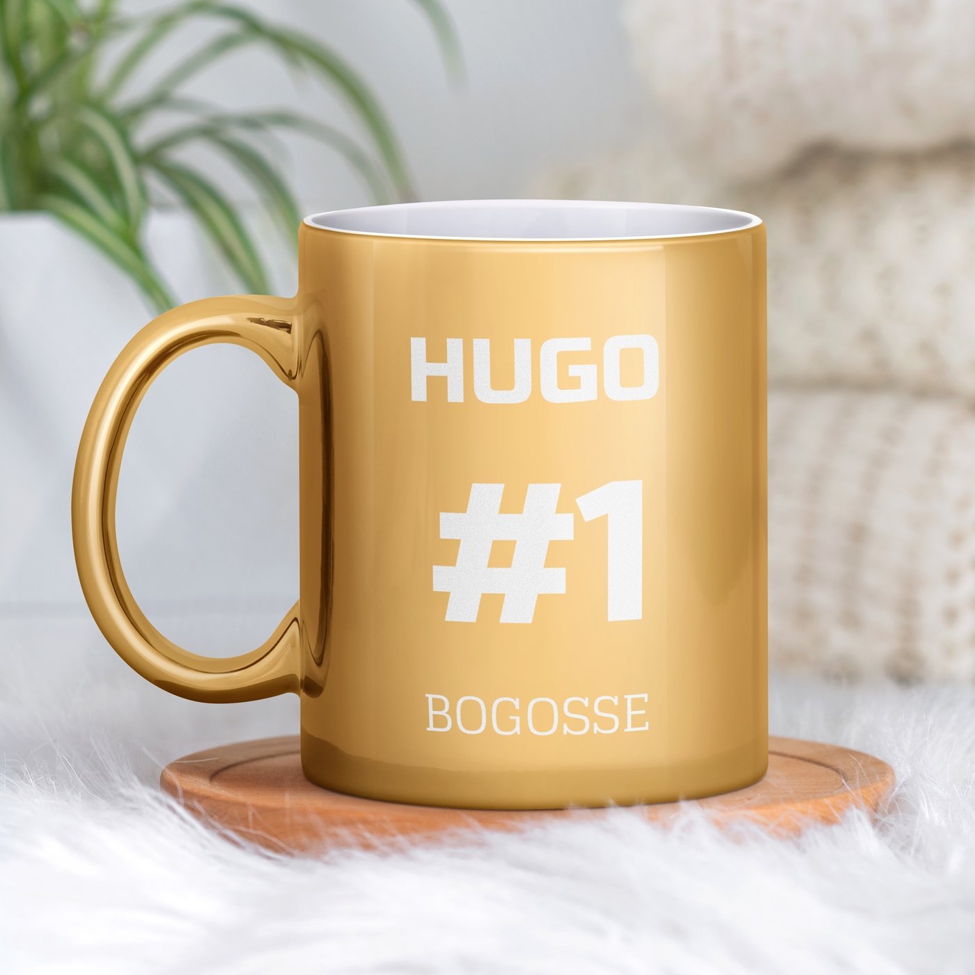 Mug de cerámica dorada Murrano con personalización