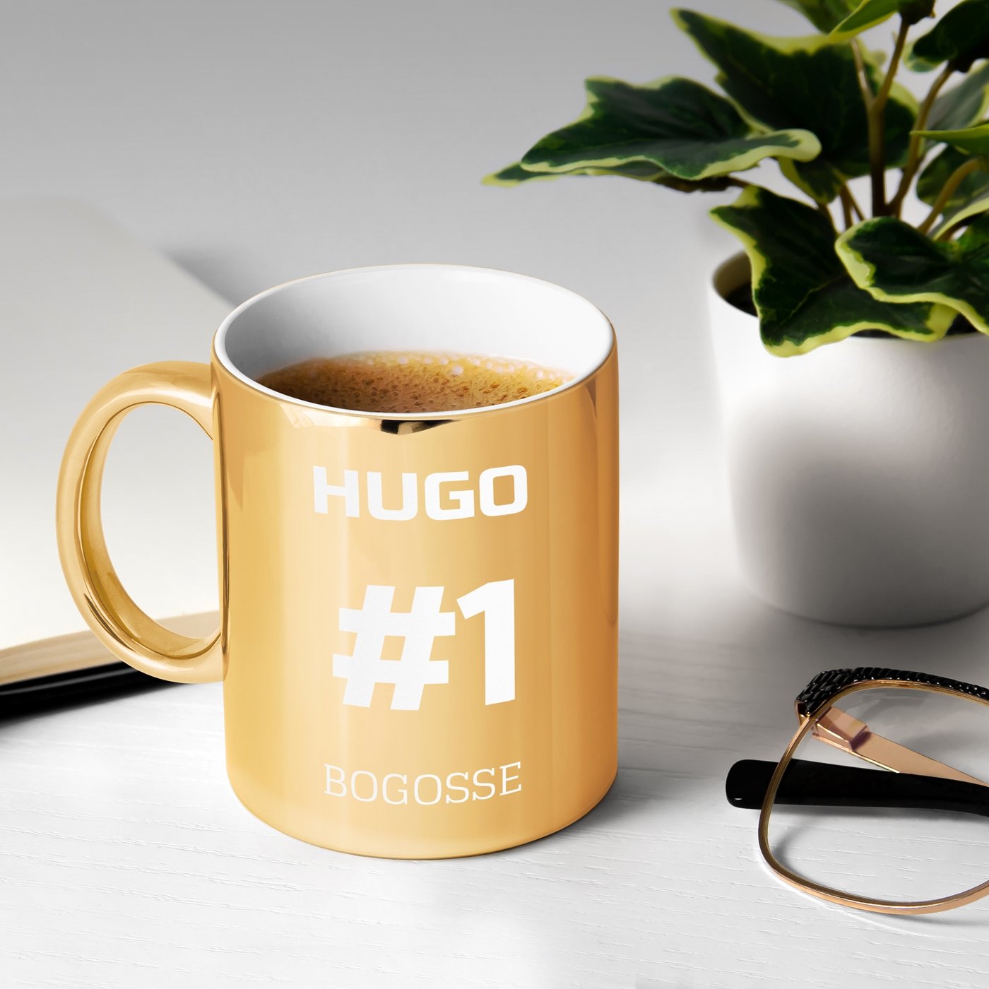 Murrano Golden Ceramic Mug with Personalization