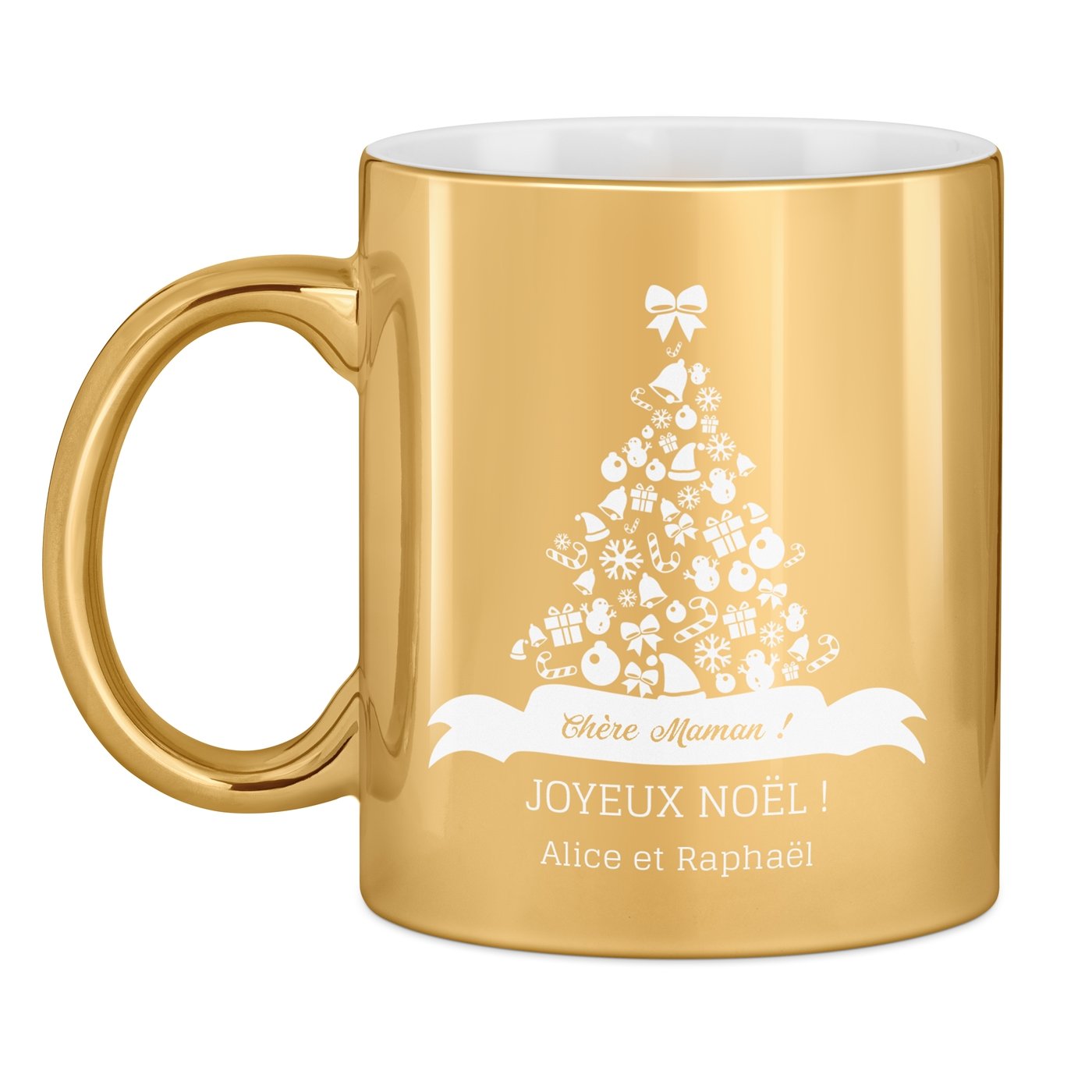 Murrano Golden Ceramic Mug with Personalization for Mom