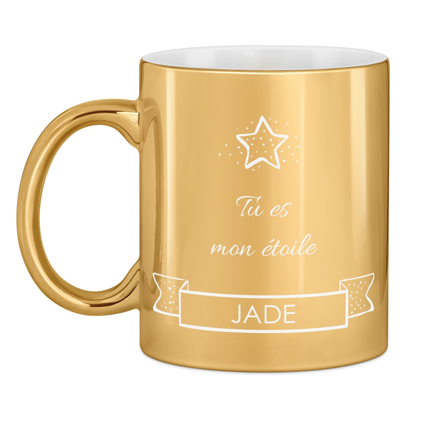 Mug de cerámica dorada Murrano para niña, niña pequeña, Navidad