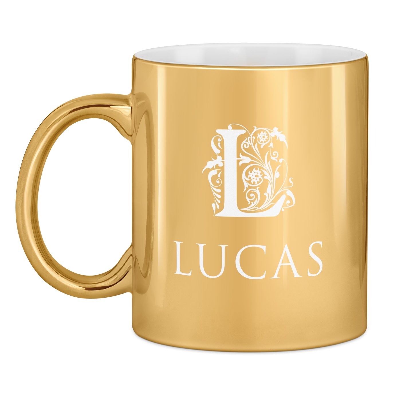 Golden Ceramic Mug with Customization for Men's Anniversary