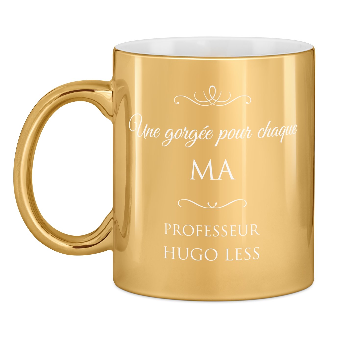 Gold Ceramic Mug with Personalization for Anniversary Promoter