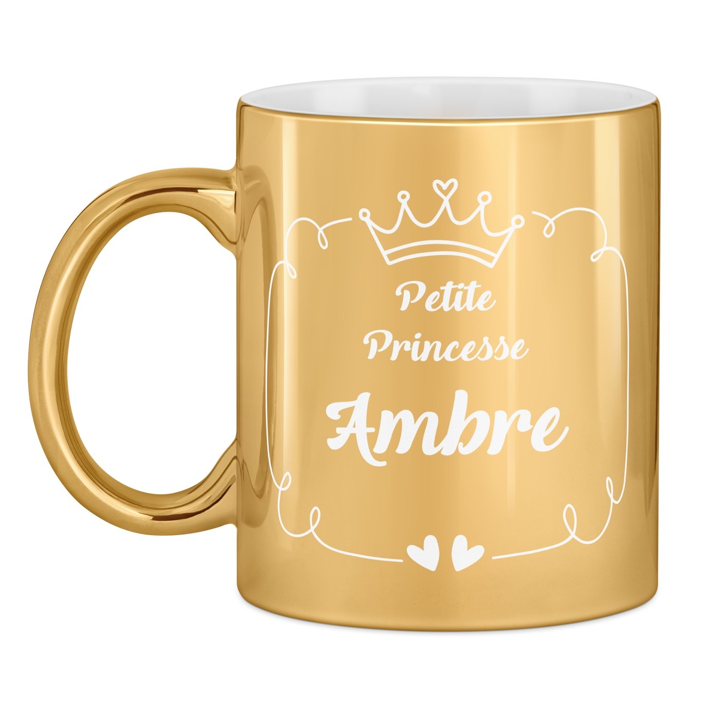 Taza de cerámica dorada con personalización para niña - Regalo de aniversario