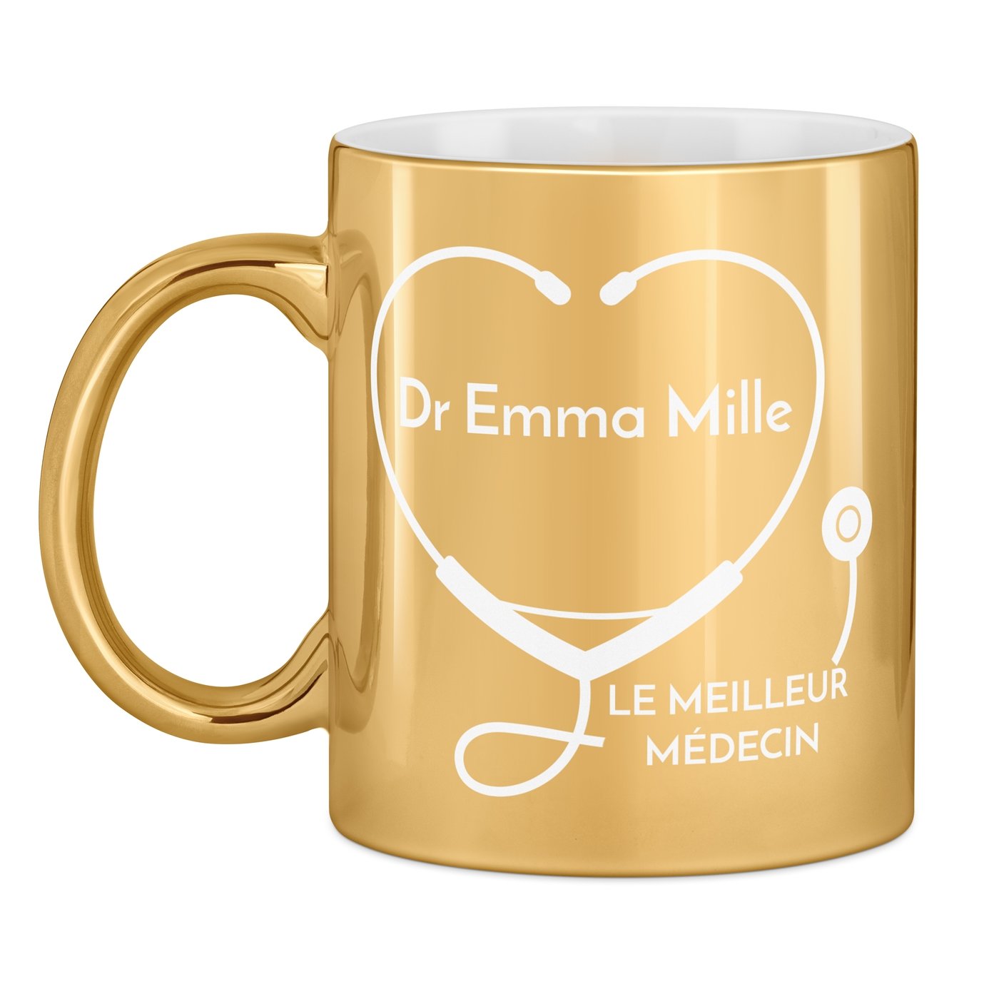 Murrano Gold Ceramic Mug with Personalization for Doctor Promotion