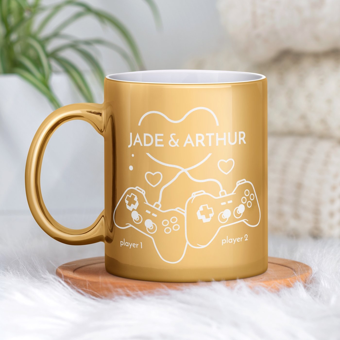 Taza de cerámica dorada Murrano para pareja - Boda, aniversario, Día de San Valentín, Navidad
