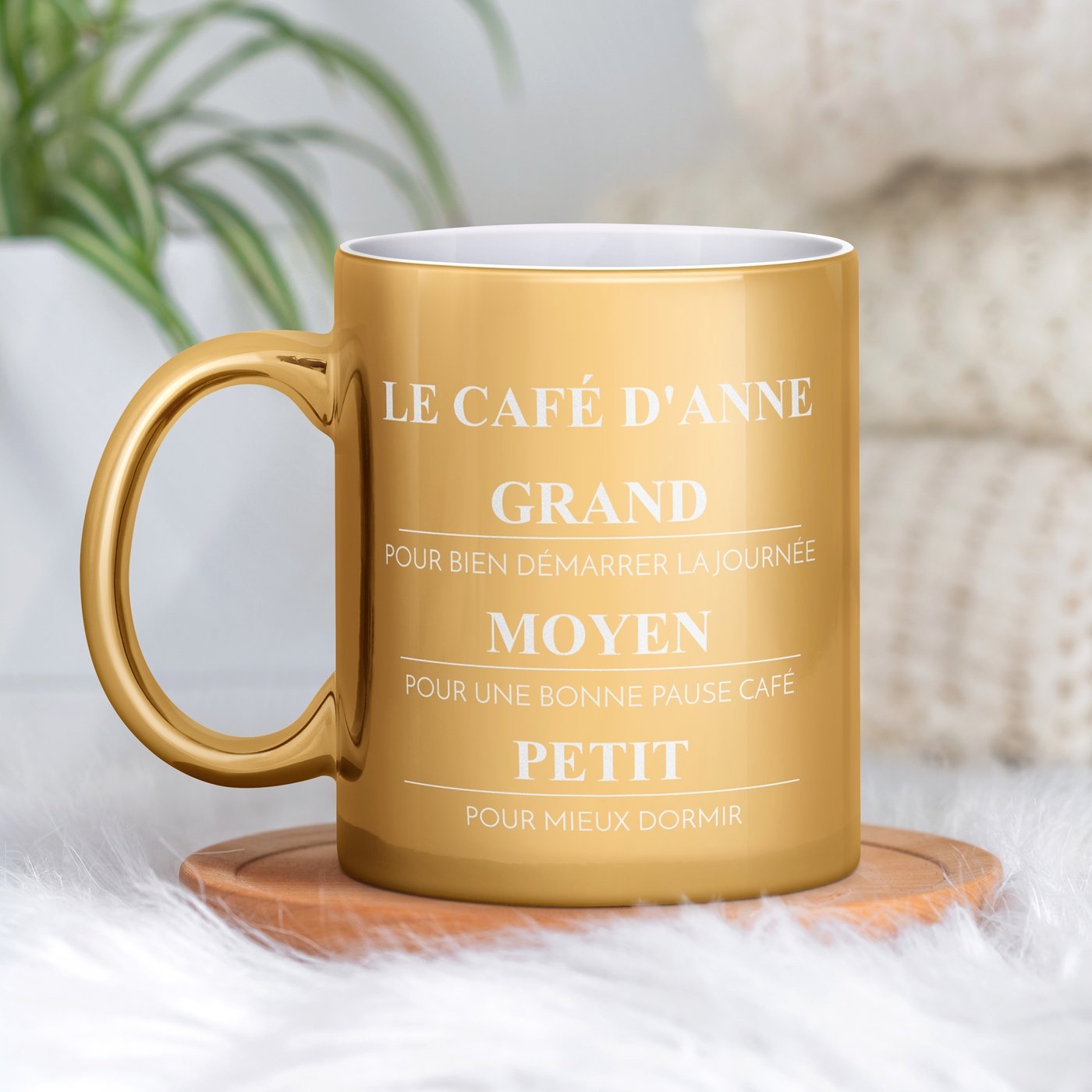 Mug de cerámica dorada Murrano con personalización para doctora, regalo de aniversario médico