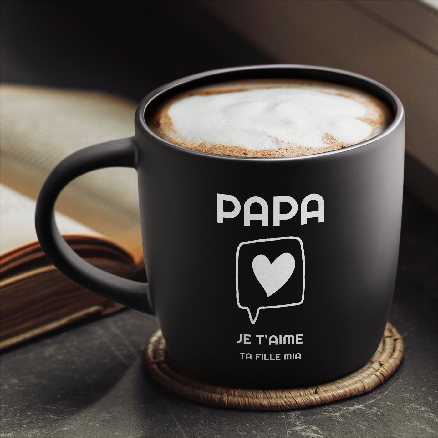 Mug de cerámica Murrano grabado para papá - Regalo para el Día del Padre