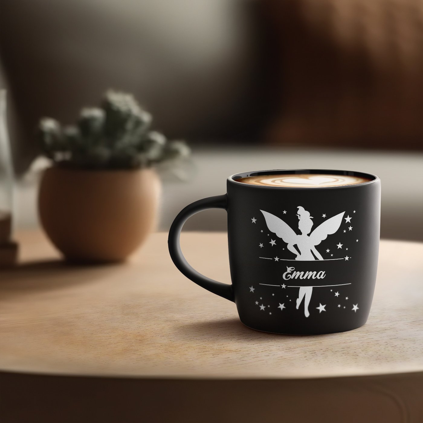 Taza de cerámica Murrano con grabado láser - Tema hada para niñas