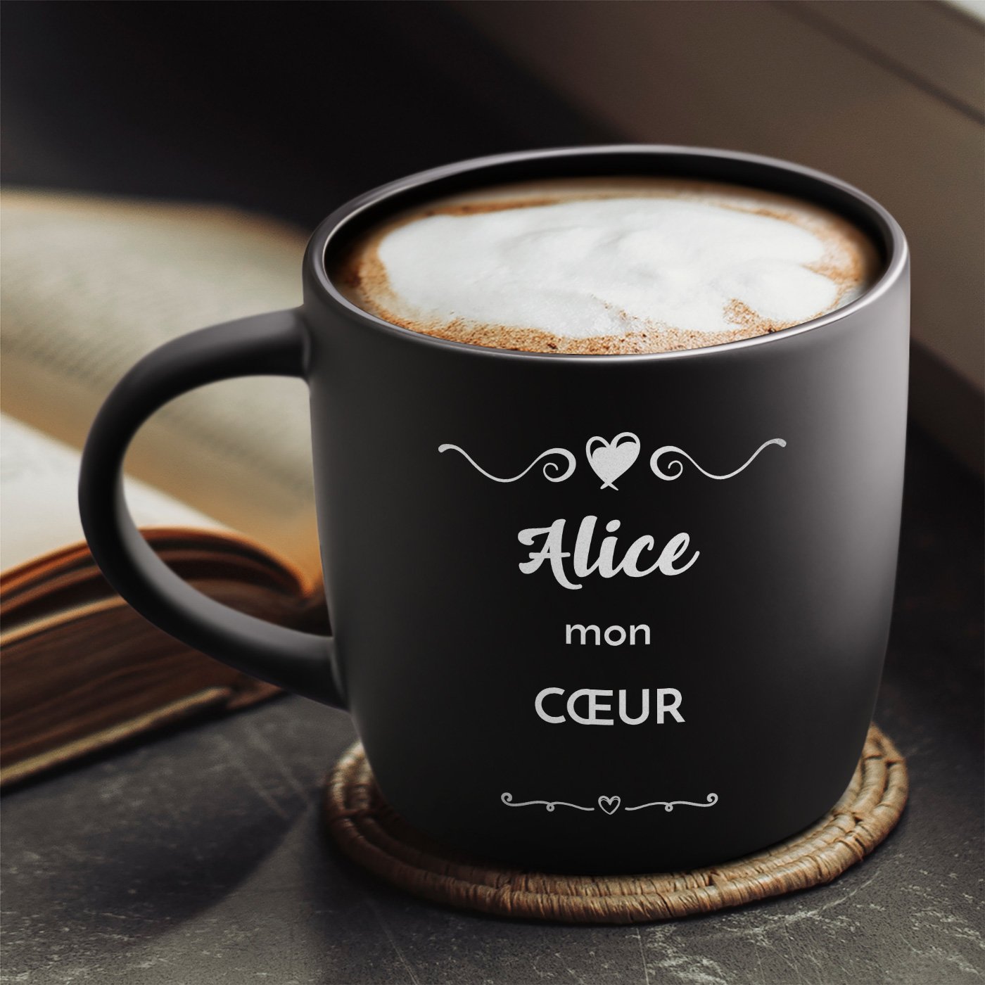 Mug de cerámica Murrano con grabado láser para mujer - Regalo del Día de San Valentín