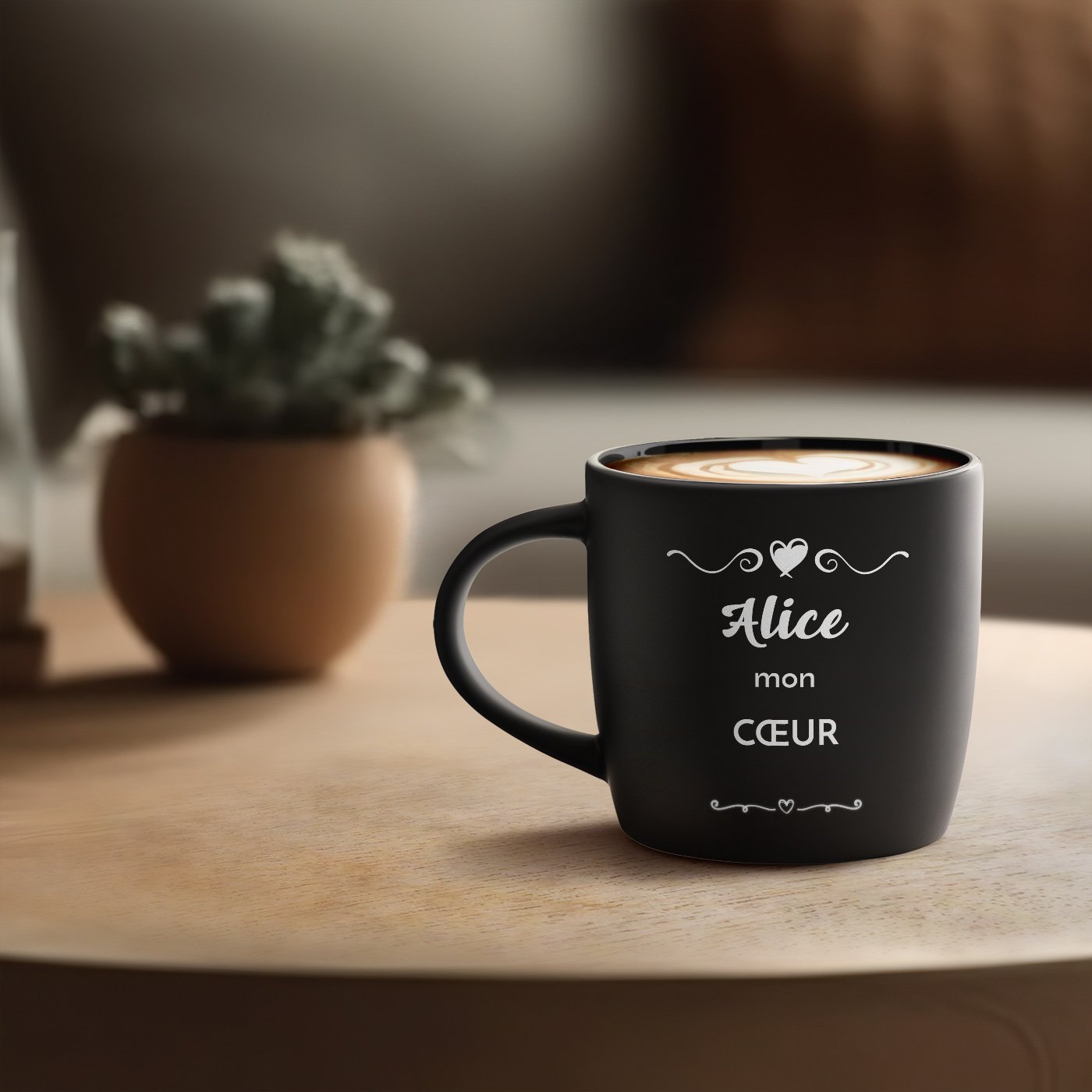 Mug de cerámica Murrano con grabado láser para mujer - Regalo del Día de San Valentín