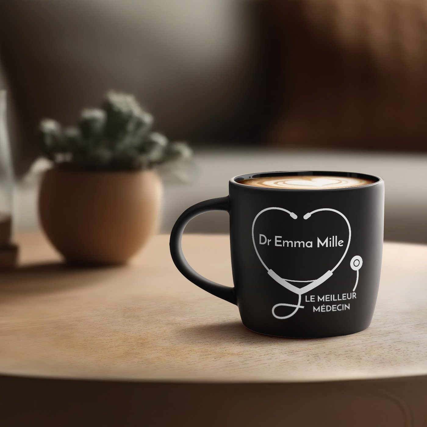 Murrano Ceramic Mug with Laser Engraving for Female Doctor