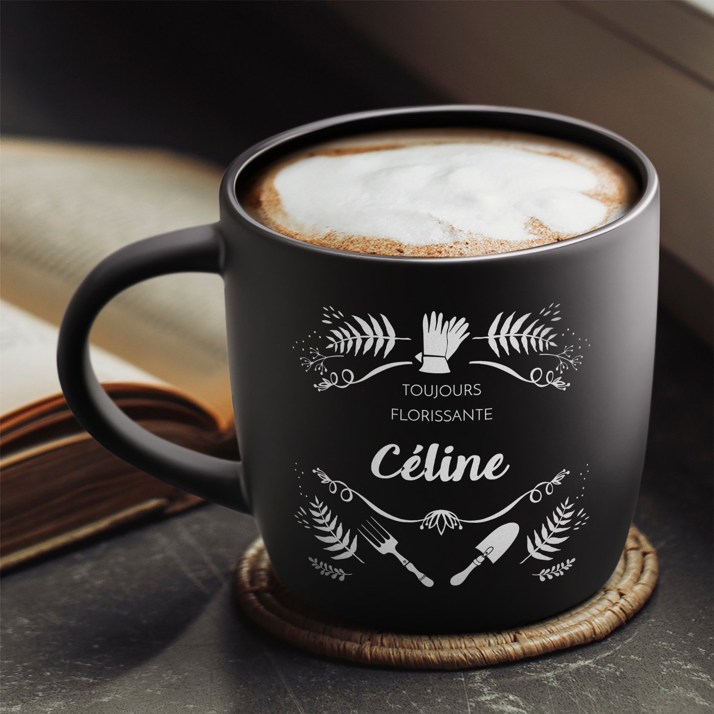Mug de cerámica Murrano con grabado para amante del jardinería - Cumpleaños