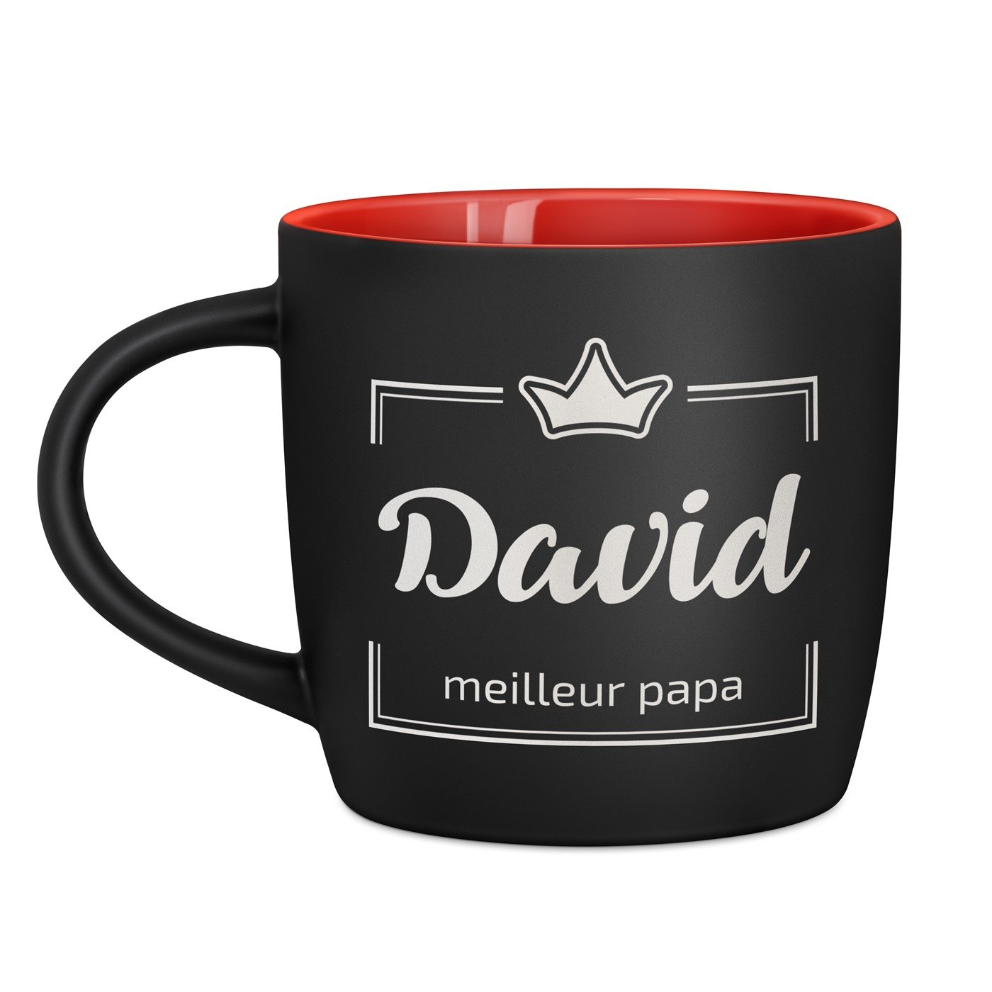 Taza de cerámica personalizada negra y roja para el Día del Padre