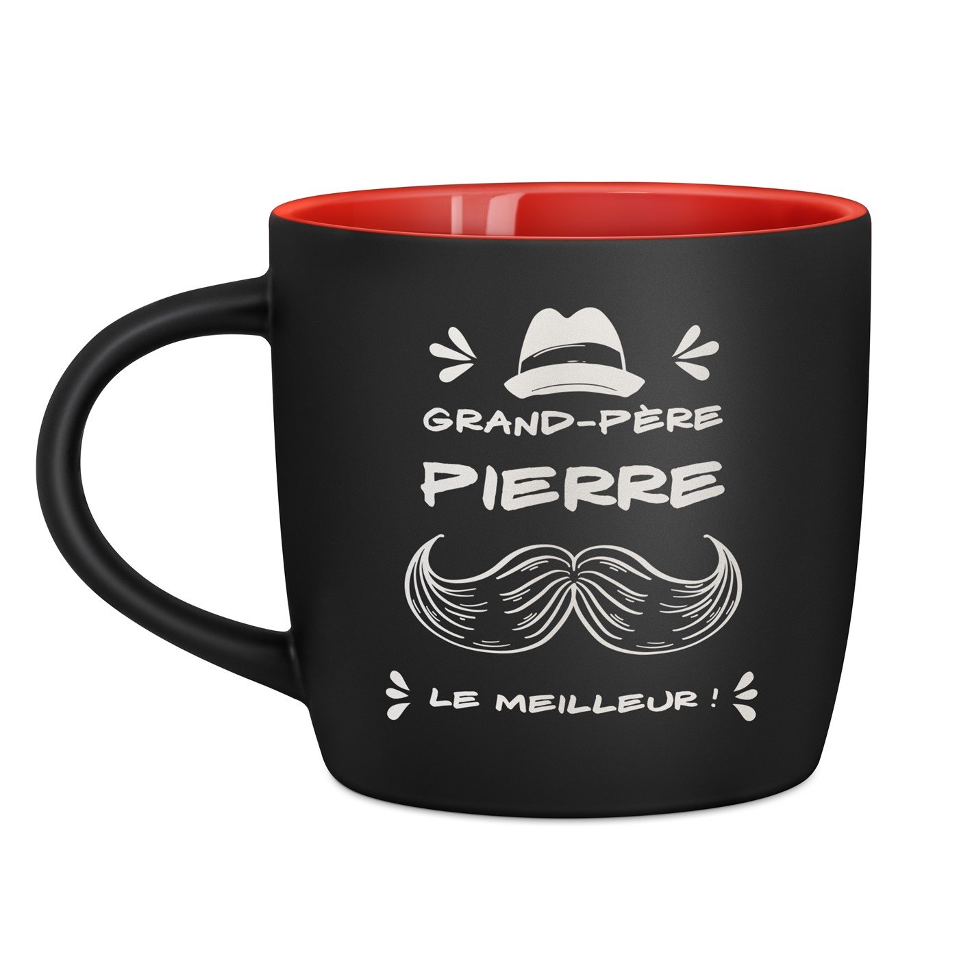 Taza de cerámica personalizada negra y roja - Abuelo Papi