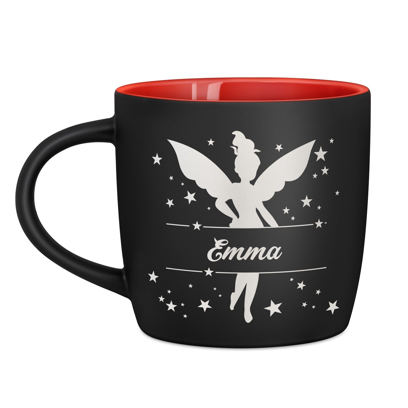 Mug de cerámica Murrano con grabado personalizado - Tema hada para el aniversario de una niña