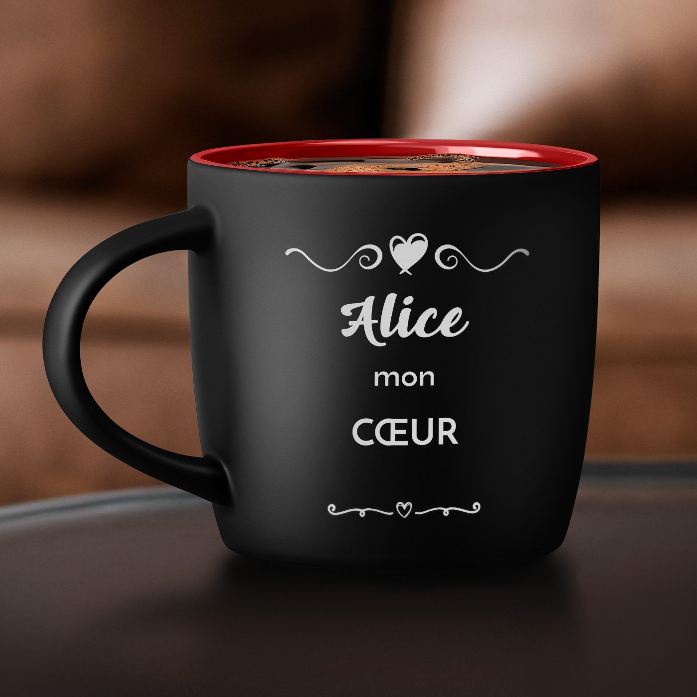 Mug de cerámica Murrano personalizado con grabado para el Día de San Valentín