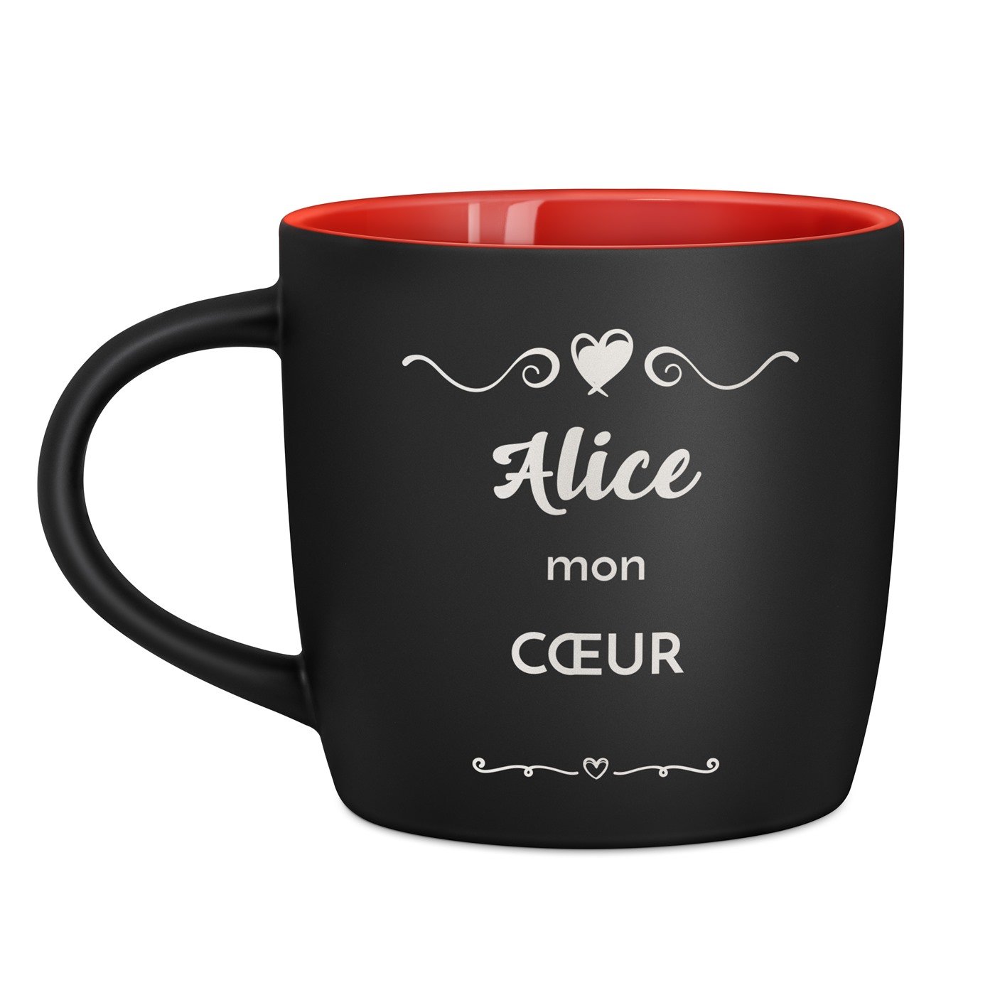 Mug de cerámica Murrano personalizado con grabado para el Día de San Valentín