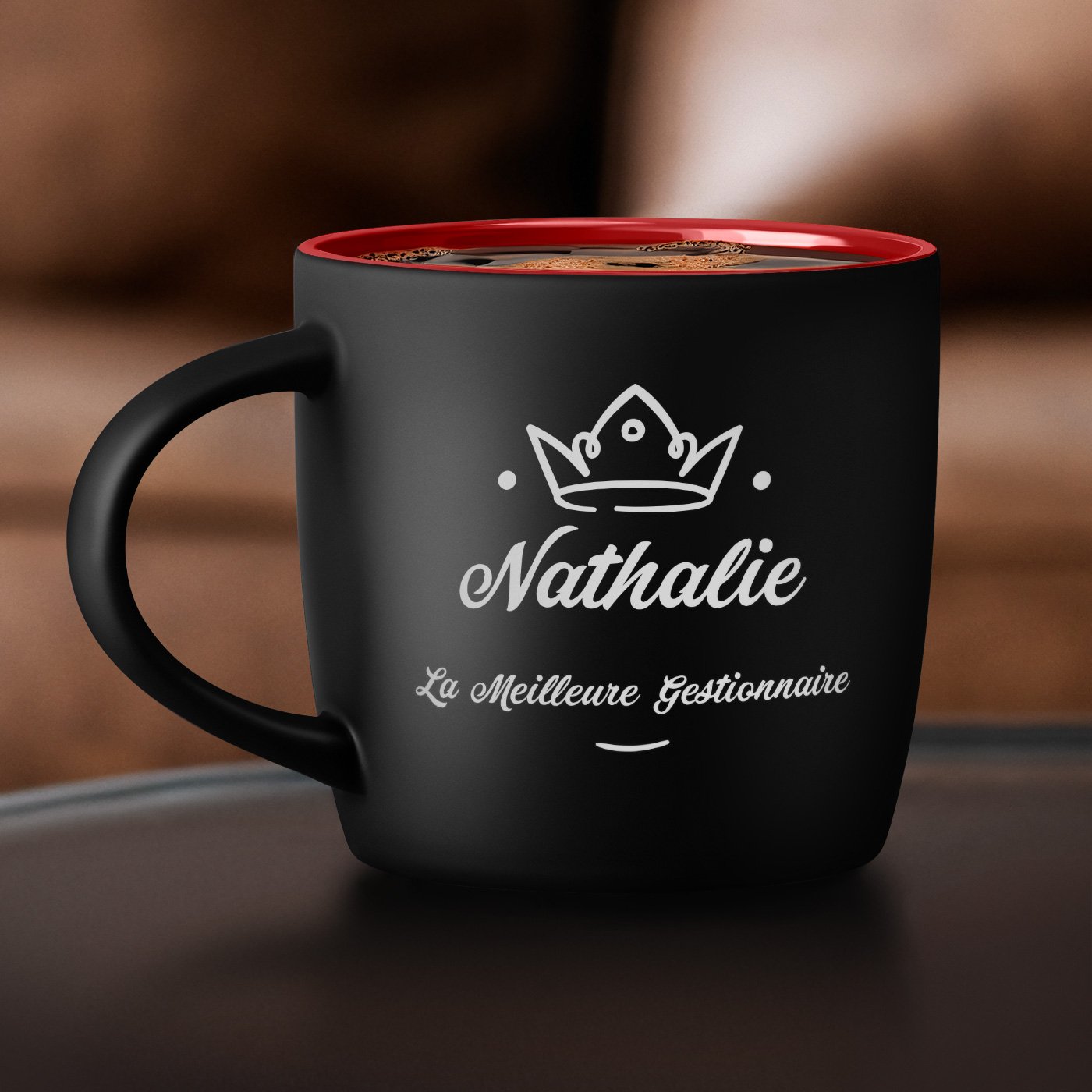 Mug de cerámica Murrano personalizado con grabado para mujer colega promoción trabajo