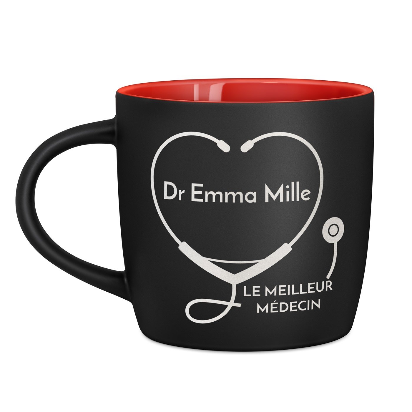 Taza de cerámica Murrano con grabado personalizado para doctora mujer