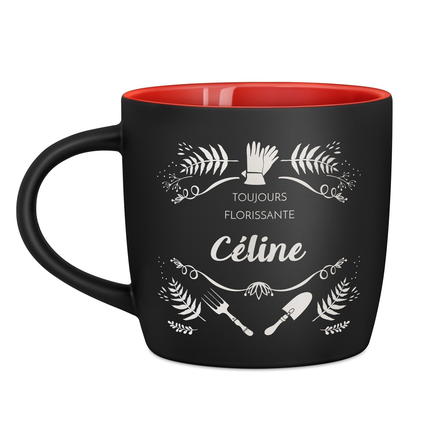 Murrano Ceramic Mug with Personalized Engraving for Woman Gardener Birthday
