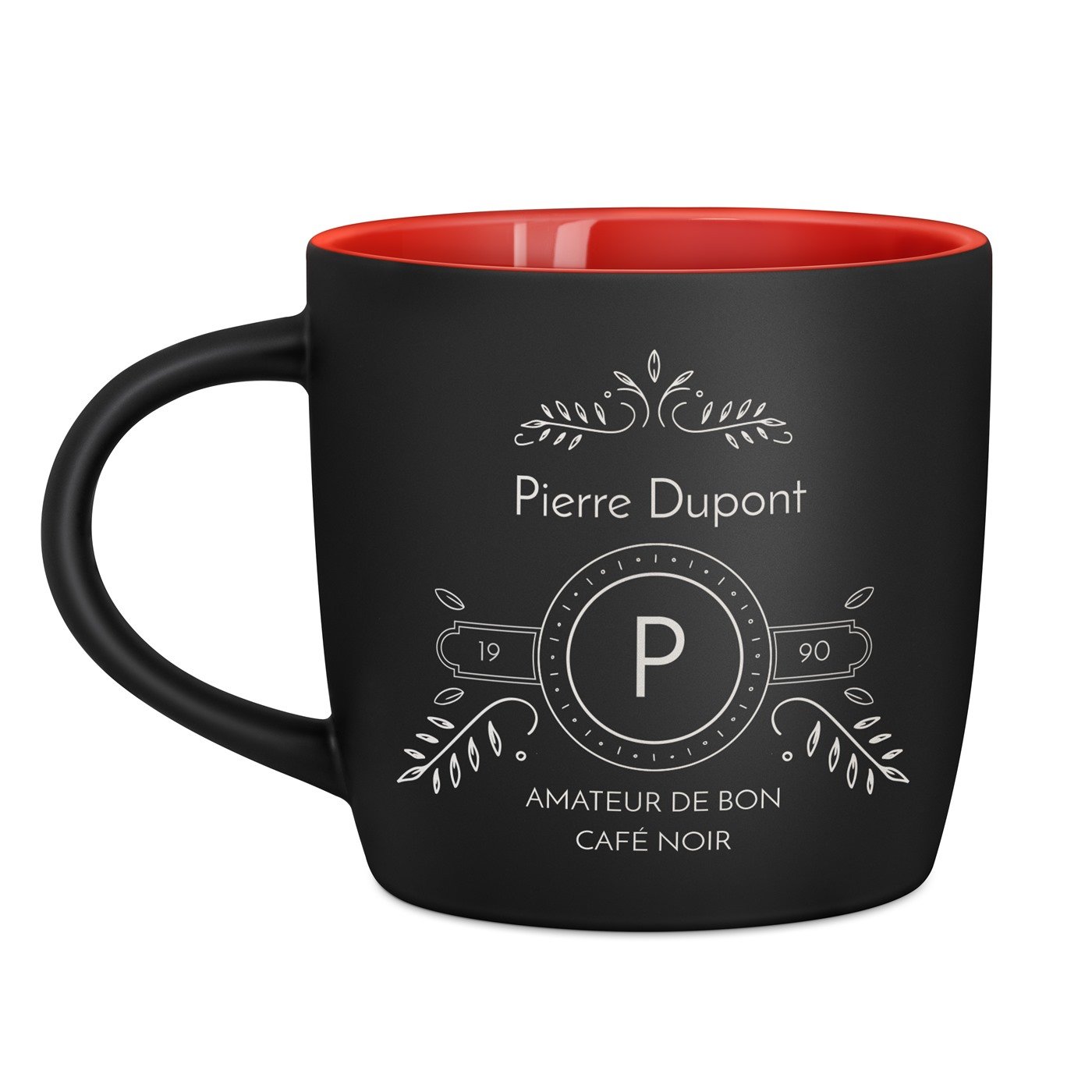 Mug de cerámica Murrano con base roja y personalización para los amantes del café