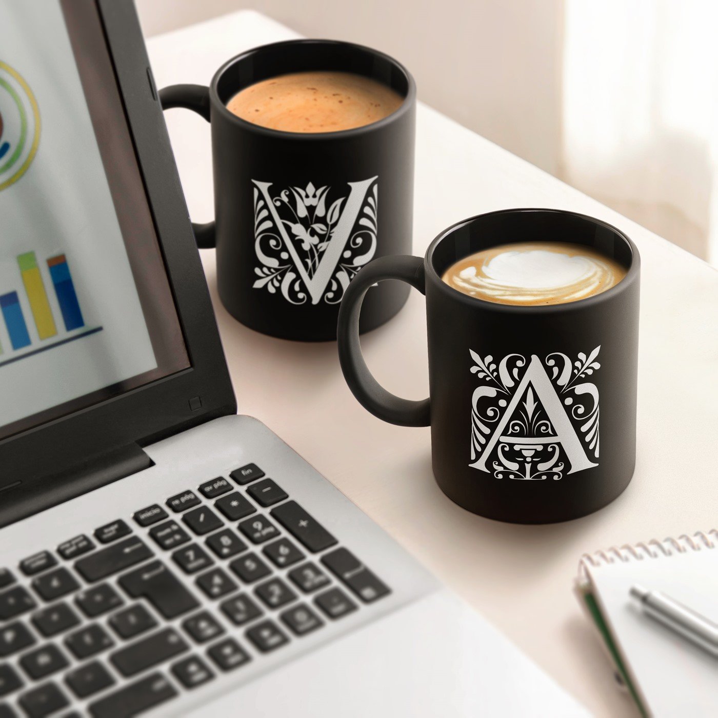 Set de tazas de cerámica personalizadas Murrano para parejas