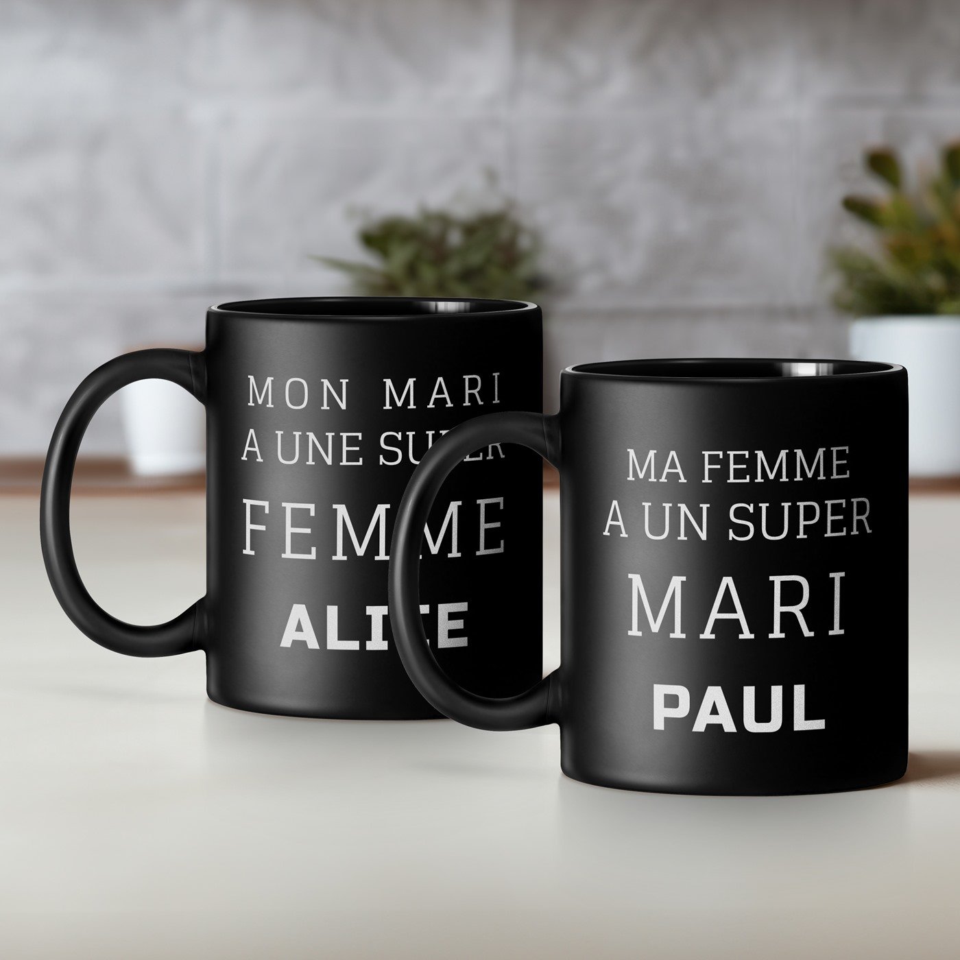 Set de café personalizado de cerámica Murrano para pareja