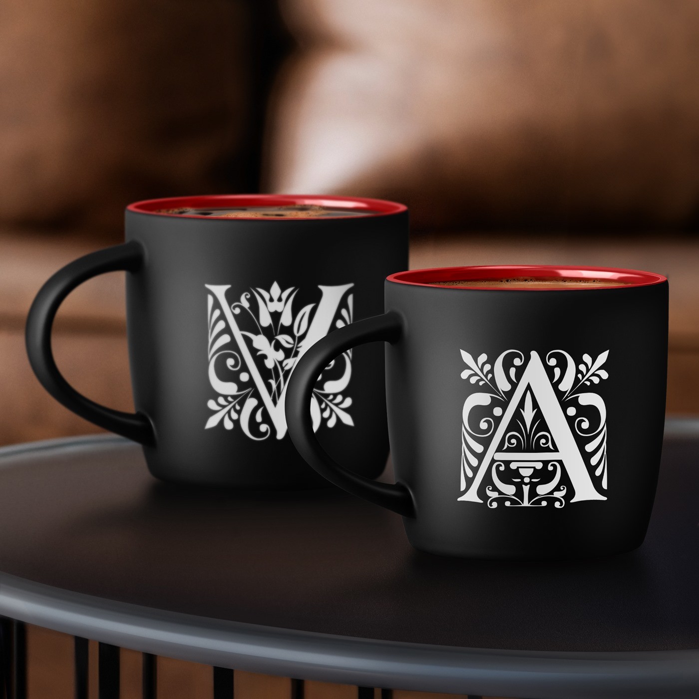 Murrano Personalized Ceramic Mug Set for Couple