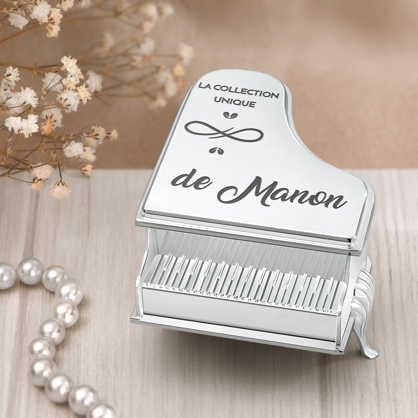 Caja de joyas personalizada en forma de piano Murrano