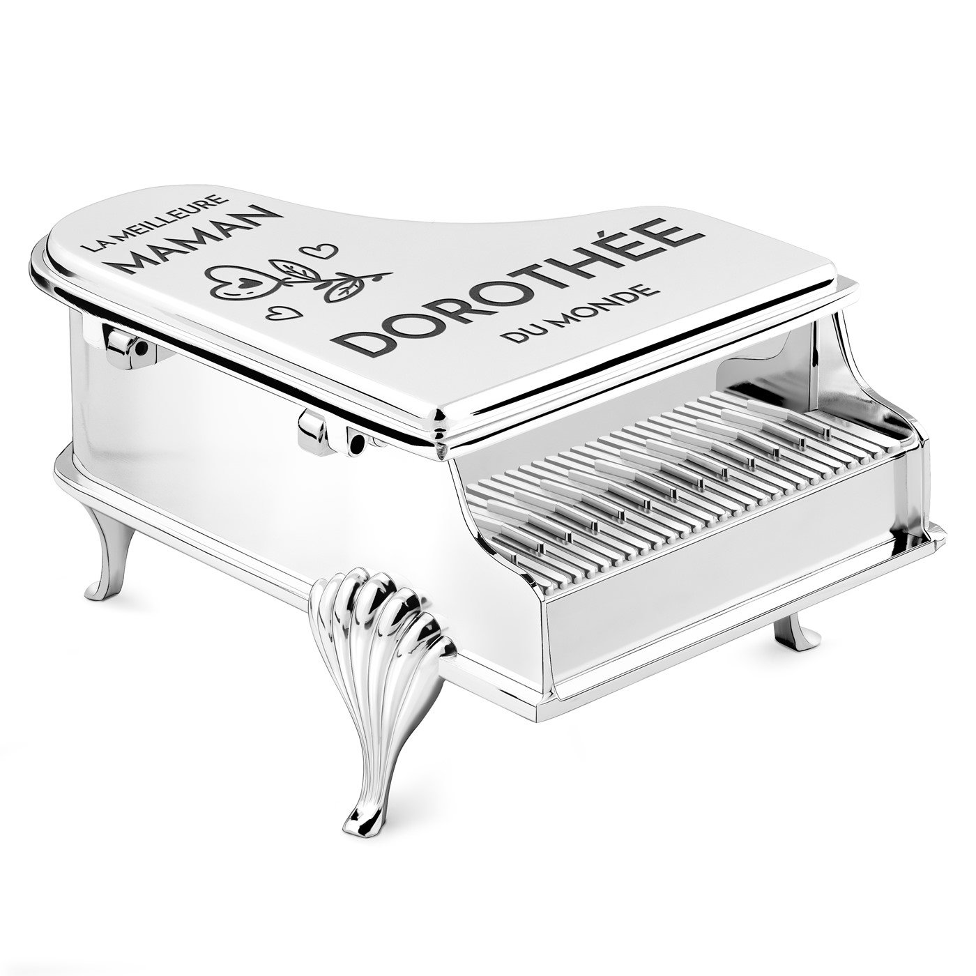 Caja de joyas en forma de piano Murrano con grabado para el Día de la Madre