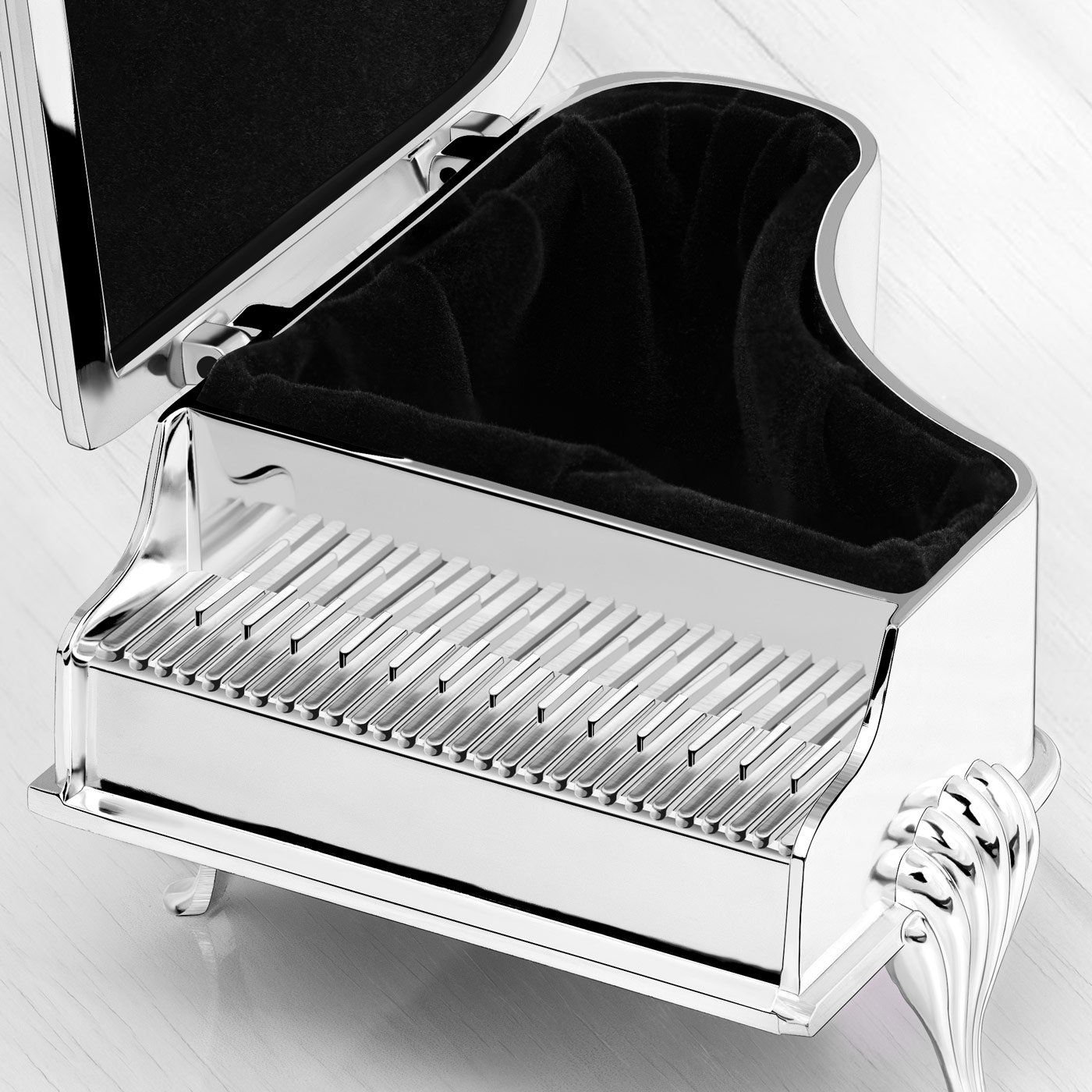 Caja de joyas en forma de piano Murrano con grabado