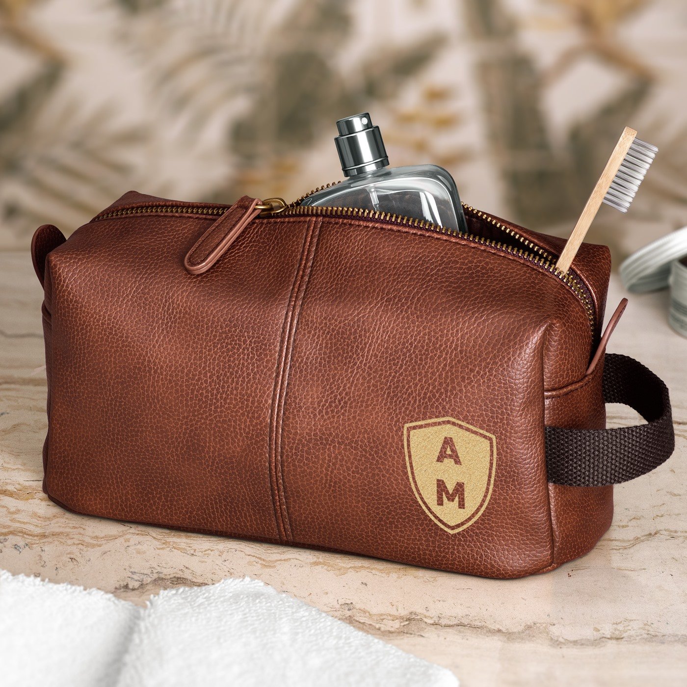 Murrano Personalized Men's Toiletry Kit with Shield
