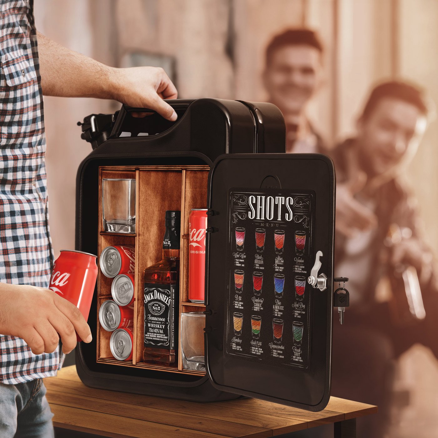 Minibar Jerrycan Murrano Gravé pour un Cadeau d'Anniversaire de 40 Ans