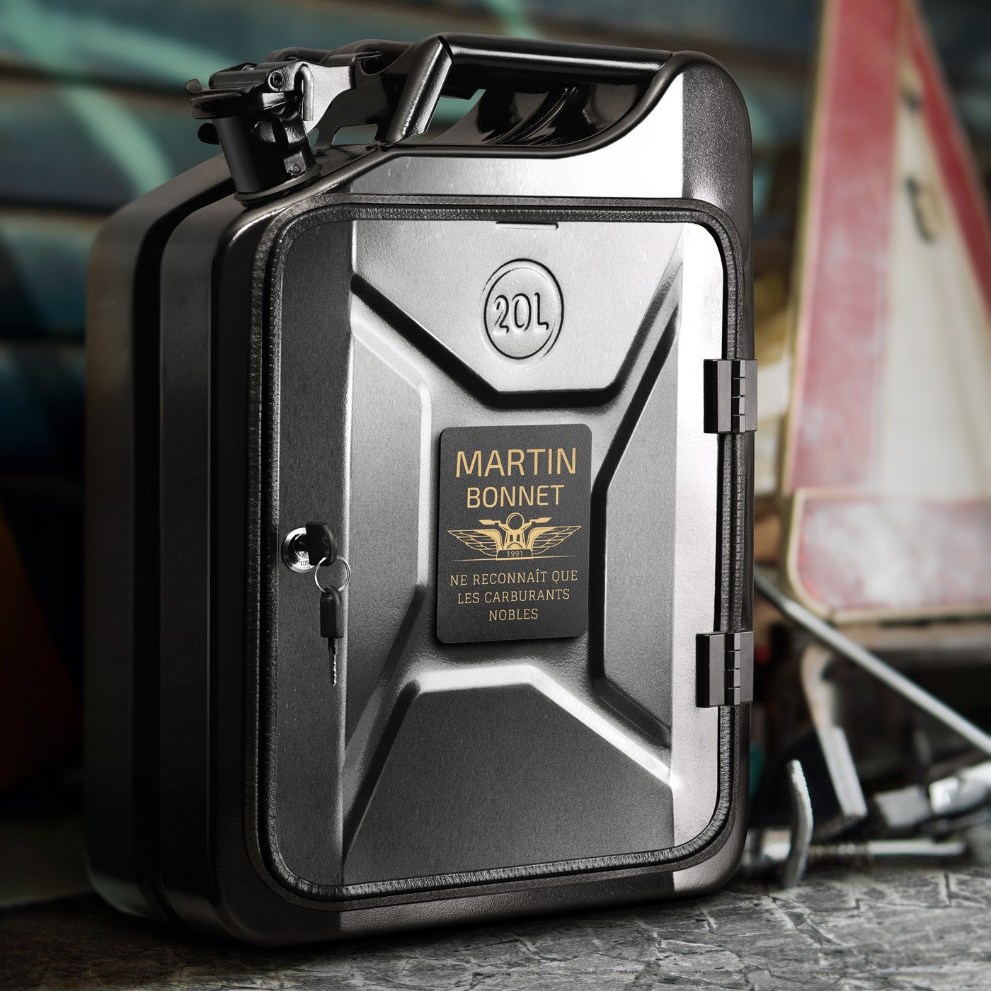 Minibar Jerrycan Murrano - Personalizado para Apasionados del Automóvil