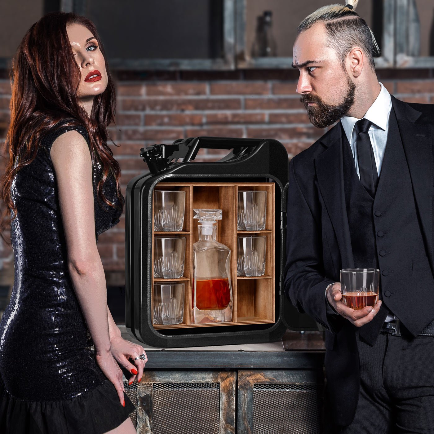 Minibar Jerricán Murrano - Grabado para un Verdadero Gentleman