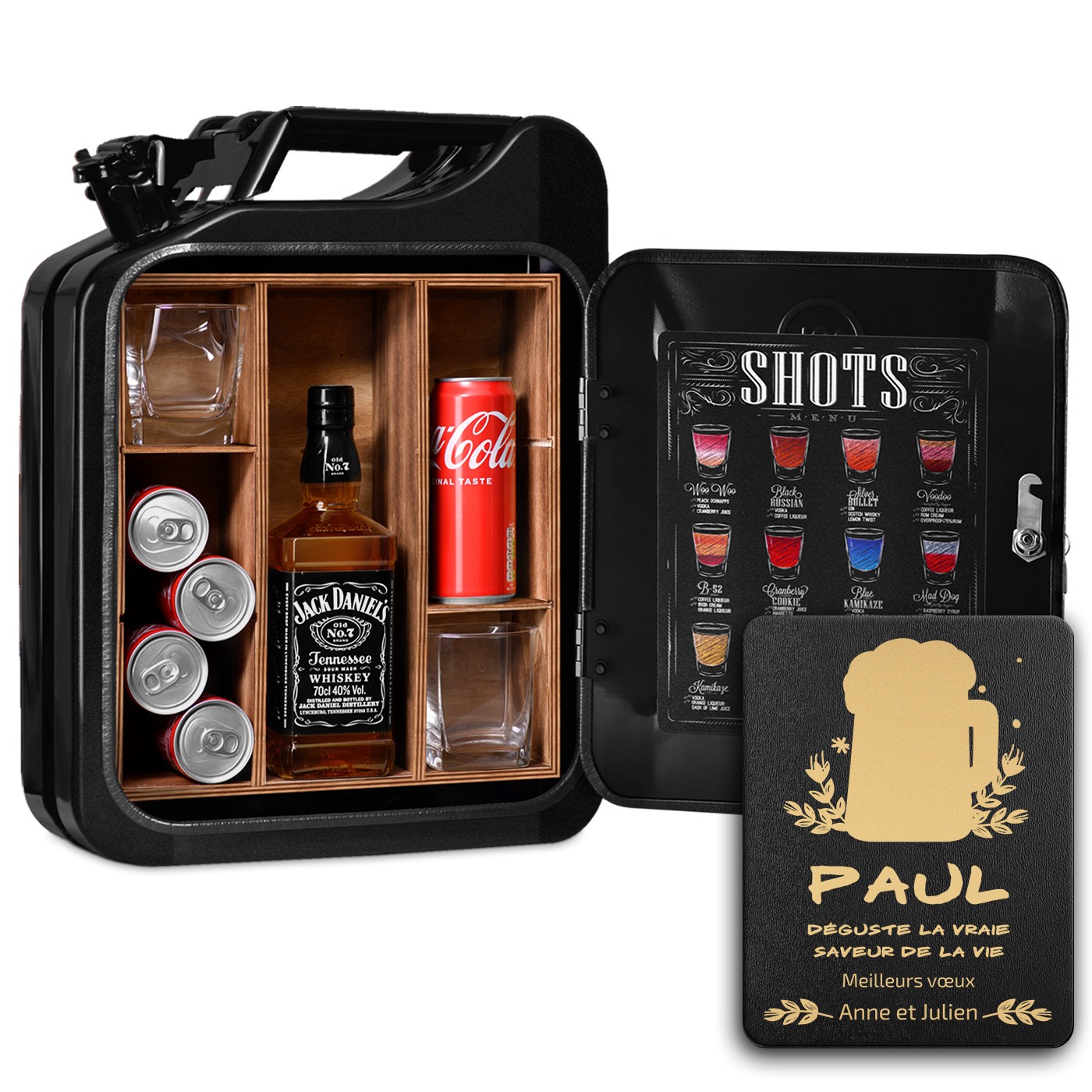 Minibar Jerrican Murrano con Grabado - Regalo para Hombre Amigo